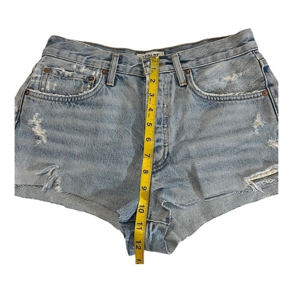 Agolde Short Distressed High Rise Cutoff Jean Shorts 26 grunge thrashed - Picture 13 of 14